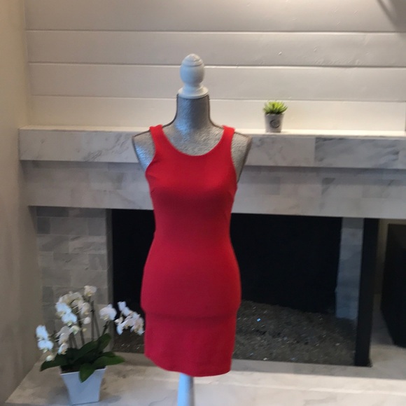 ANGL Dresses & Skirts - ANGL Red Body Con Ladder Back Dress 4 EUC